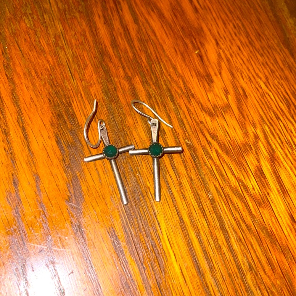 Jade Sterling Silver Cross Earrings Jennifer Favour